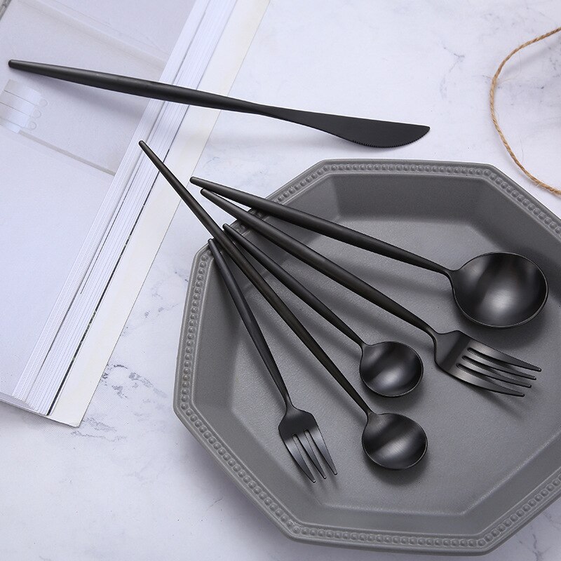 Matte Black Tableware Set