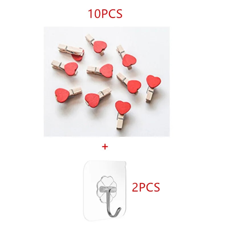 10 heart clip sets
